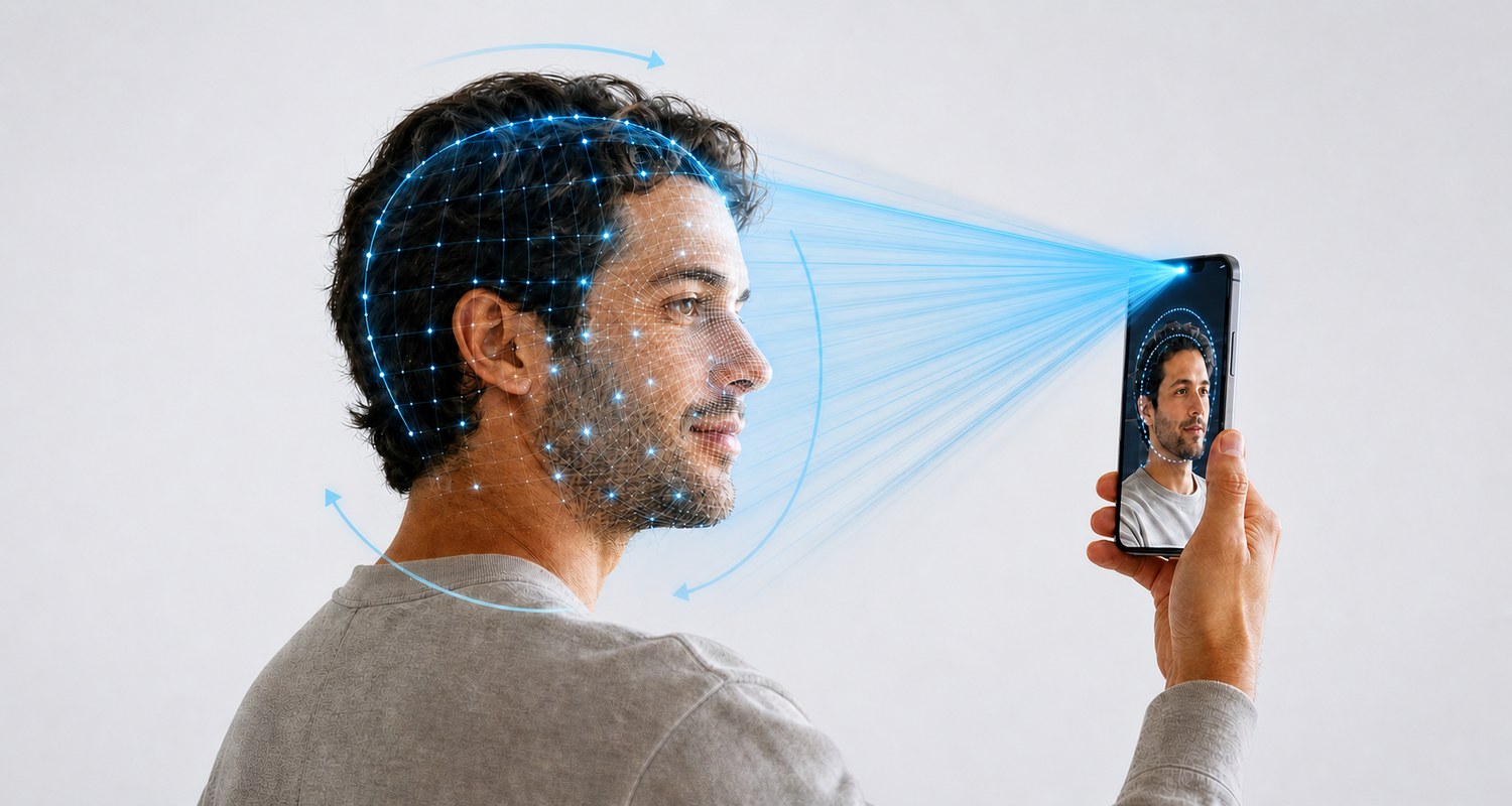 Scanning a head with a smartphone