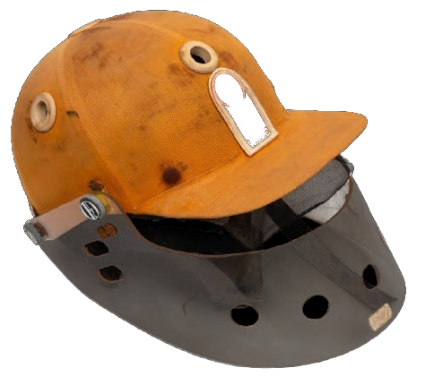 A 1977 World Series Cricket helmet