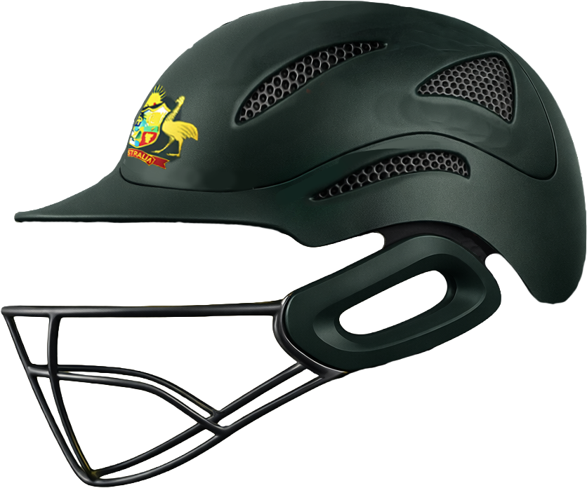 WaughHead men’s cricket helmet in Australian green