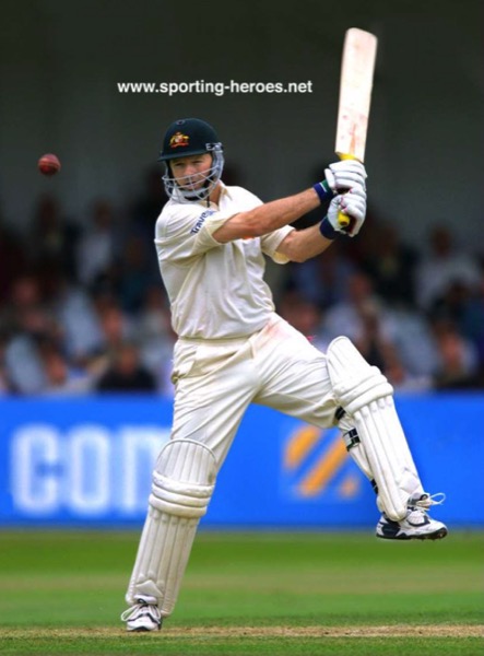Steve Waugh driving in Test whites