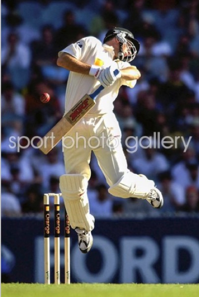 Steve Waugh plays off the back foot