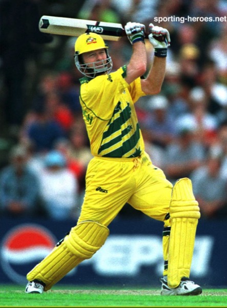 Steve Waugh pulls a delivery in Australia one-day colours